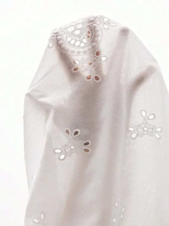 White Casual Women's V Neck Flare Sleeves Blouse - Picture 10 of 10